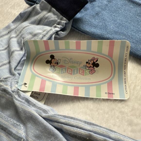 Vtg Disney Babies Mickey Mouse 2 Piece Outfit 0-6 Months Set Jeans Embroidered - Picture 5 of 5